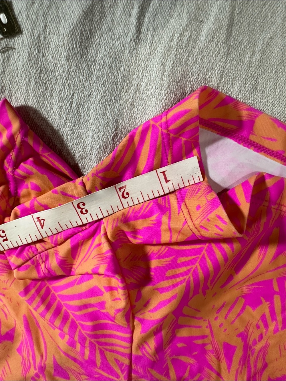 HEAT Swimwear, Tankini Set, Pink & Orange Tropical Palm, Size XL - Picture 12 of 16